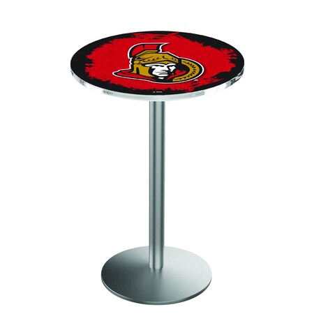 Holland Bar Stool Co 42" Stainless Steel Ottawa Senators Pub Table L214S4228OttSen